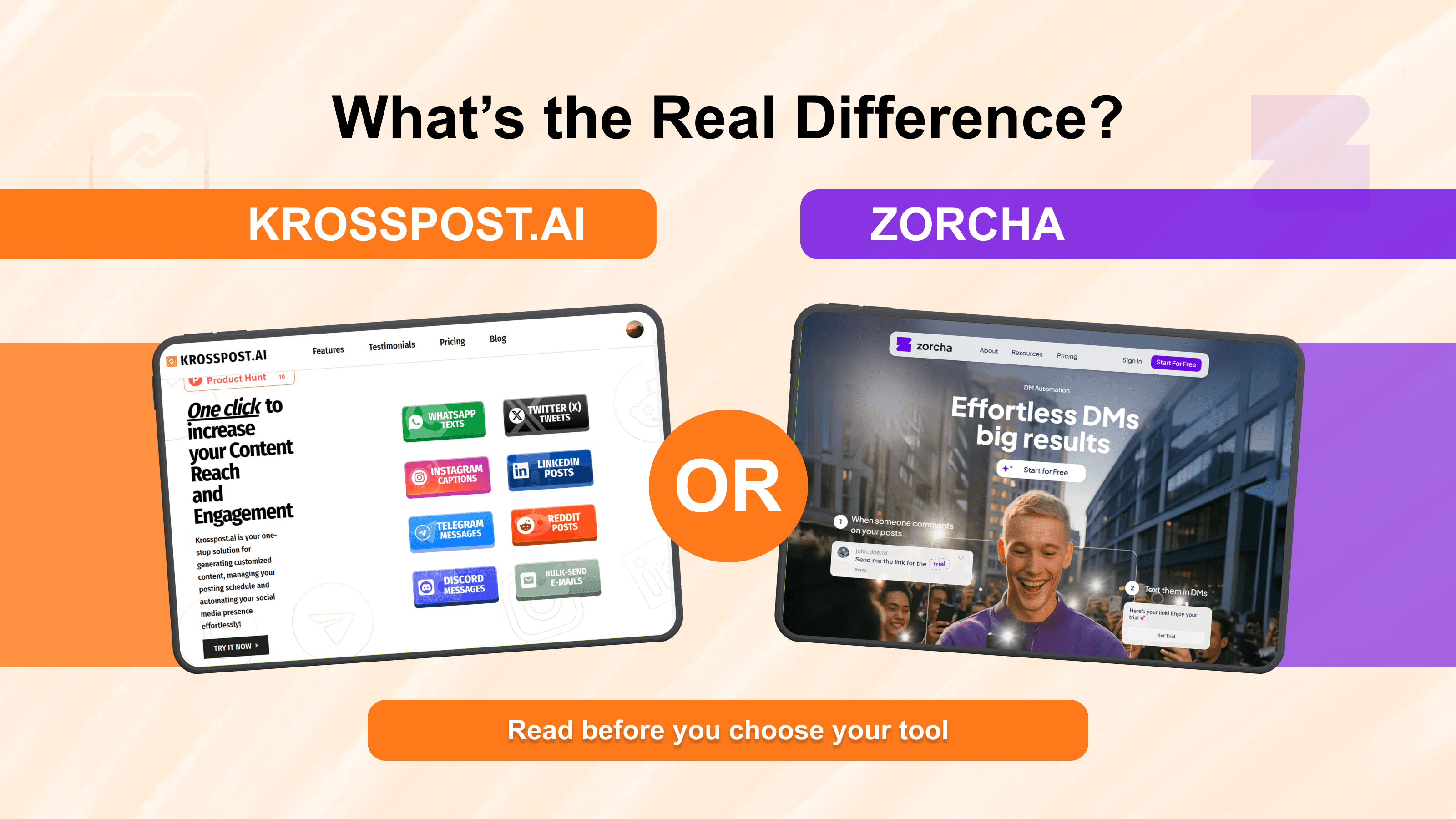 Krosspost AI vs. Zorcha: Why Simple "Link-Bots" are Falling Behind in 2026
